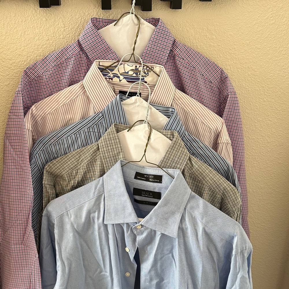 Saks Fifth Avenue Assorted Dress Shirts - Blue, Gray, Red